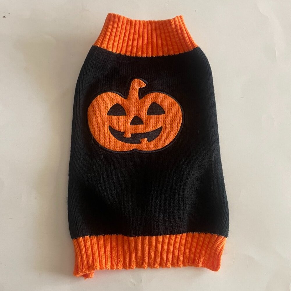 Halloween Pumpkin Dog Sweater